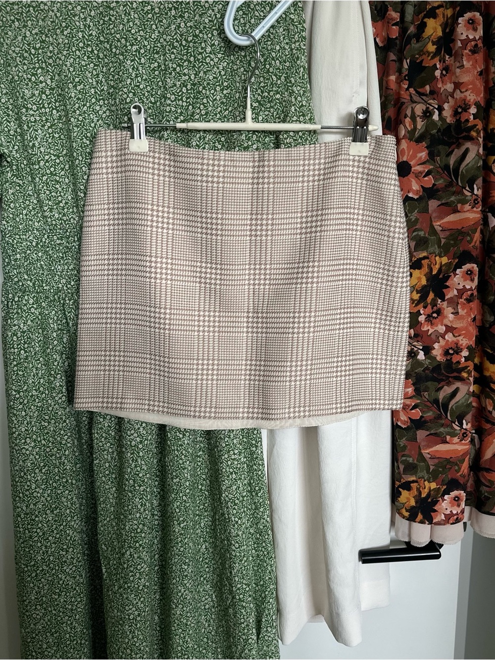 Revolve L'Academie Beige Plaid Mini Skirt